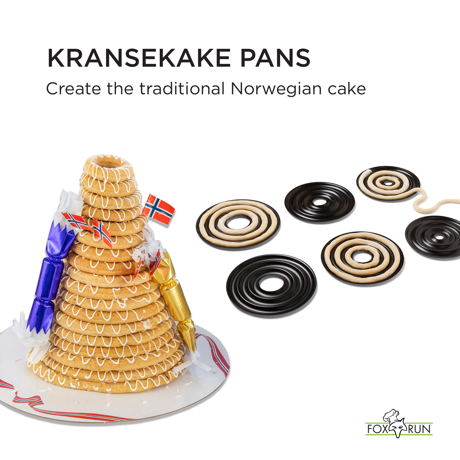  Norpro Cake Forms Nonstick Kransekake Norwegian Dessert Ring  Tower New : Home & Kitchen