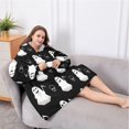 thumbnail image 5 of Oversized Wearable Blanket Hoodie,Halloween Ghosts and Skulls Sherpa Blanket Hoodie with Super Pockets,Super Warm Fuzzy Pullover for Women & Men, 5 of 6