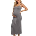 thumbnail image 3 of qolati Maternity Summer Maxi Dress Summer Spaghetti Strap Scoop Neck Baby Shower Photoshoot Casual Boho Sleeveless Long Sundress S-3XL, 3 of 7
