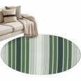 thumbnail image 2 of Dark Green Ombre Stripe Round Area Rug 3 FT, Small Kitchen Bathroom Mats, Farmhouse Simple Striped Washable Indoor Outdoor Throw Runner Carpet Non-Shedding Doormat for Table Shower Sofa Entryway, 2 of 8