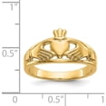 thumbnail image 4 of 14K Yellow Gold Polished Ladies Claddagh Ring (Size 7) Made In United States d1857, 4 of 6