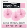 thumbnail image 2 of 6" Mini Light Pink Tissue Paper Fan Decorations, 3ct, 2 of 2
