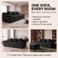 thumbnail image 4 of LUCKHAO 71" Corduroy Frameless Foam Sofa, No Assembly 3-Seat Couch for Small Spaces with 3 Pillows, Antique Black, 4 of 9