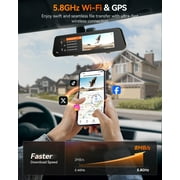 WolfBox G900 PRO Mirror Dash Cam, 12 Rearview, 4K Front/2.5K Rear, 128GB, Voice Control, WiFi, GPS