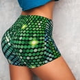 thumbnail image 5 of Yiaed Green Disco Lights Print Women's Athletic Shorts Running Shorts Sporty Short High Waisted Elastic Workout Shorts for Yoga Gym Running & Sports -Medium, 5 of 8