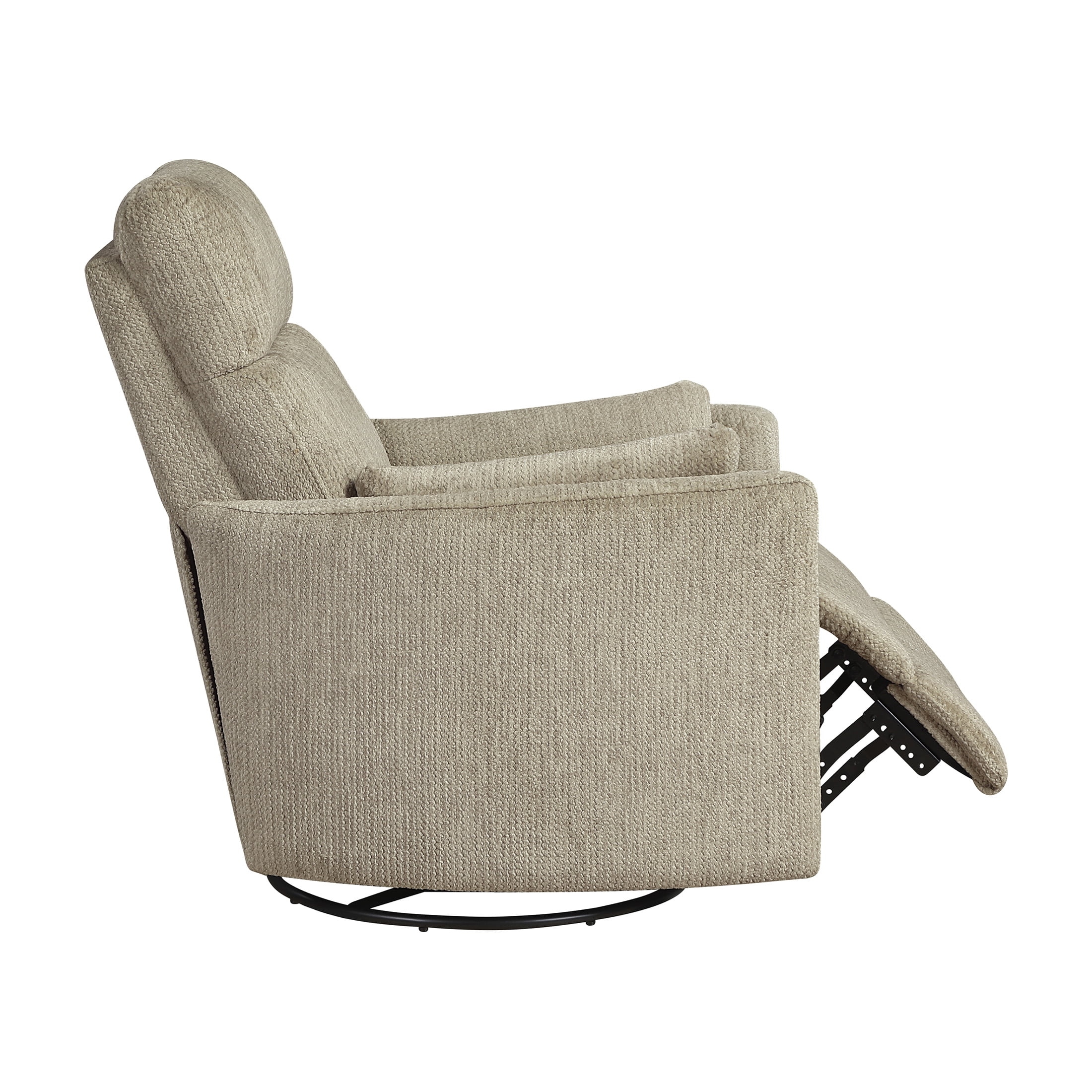 OakvillePark Arven Microfiber Swivel Glider Manual Reclining Chair, Brown
