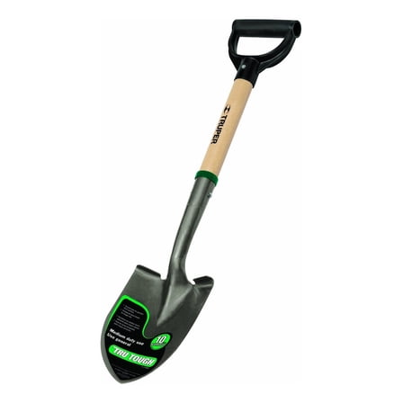 CintBllTer 31196 Tru Tough 19-Inch Short D-Handle Round Point Shovel, 19-Inch Wood
