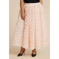 thumbnail image 2 of ELOQUII Women's Plus Size Textured Ruffle Maxi Full Skirt, 2 of 3