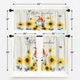 thumbnail image 3 of Farmhouse Sunflowers Kitchen Window Curtains Valance and Tier Set 36 Inch, Watercolor Floral 3 Piece Set Short Curtains for Window Bee Window Treatment Tiers for Living Room Bedroom, 3 of 5
