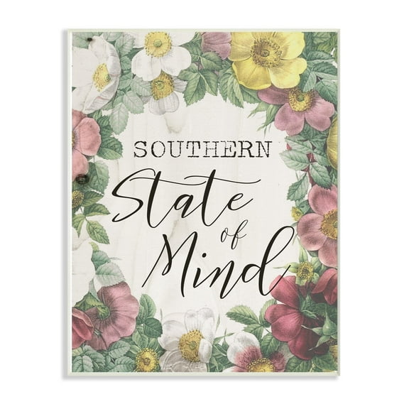 The Stupell Home Decor Collection Southern State of Mind Wall Plaque Art