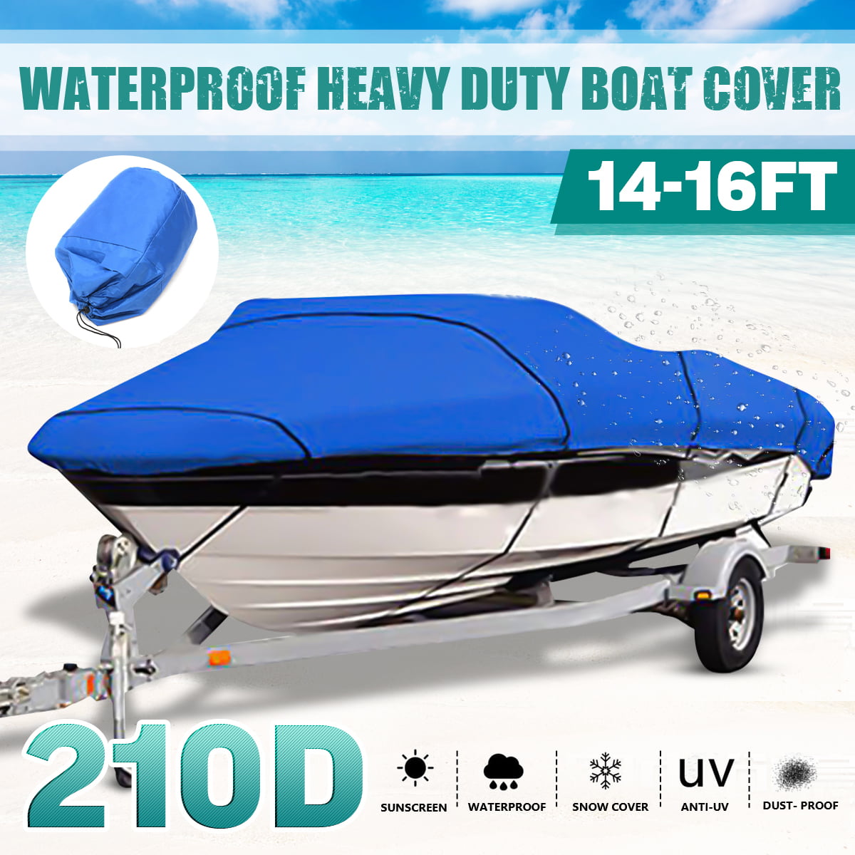 Fits Tri-Hull V-Hull Fishing Runabout Red,11-13FT UV Resistant Marine Grade Outboard Cover Boat Cover 210D Bass Boat Cover Heavy Duty Waterproof Trailerable Boat Covers 