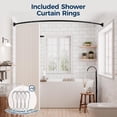 thumbnail image 2 of Curved Shower Curtain Rod with Shower Rings, Adjustable Round Bathroom Rod for Extra Space, Rustproof, Need to Drill, Matte Black, 35-77 Inches, 2 of 3
