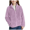 thumbnail image 3 of Zshosam Jacket Kids Baby Boy Fleece Jacket Girl Winer Clothes Coat Toddler Boy'S Clothing Sweater Size 7T 8T,(Purple 7-8 Years), 3 of 9