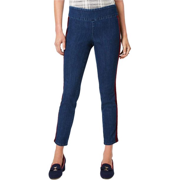 Leggings informales Charter Club con rayas de terciopelo para mujer azul 12