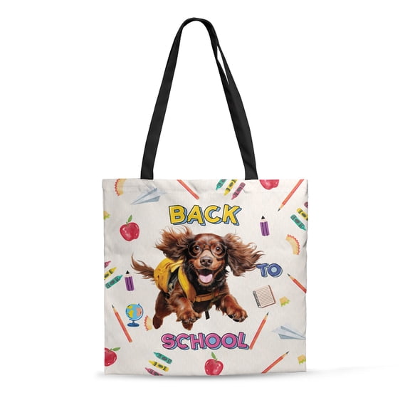 Back to School Cute Boykin Spaniel All Over Print 3D Canvas Tote Bag Dog Lover Reusable Handbag - 13010