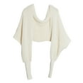 thumbnail image 3 of SUXIAN Winter Scarf for Women Solid Color Knitted Wrap Crochet Thick with Sleeve Cape White One Size, 3 of 4