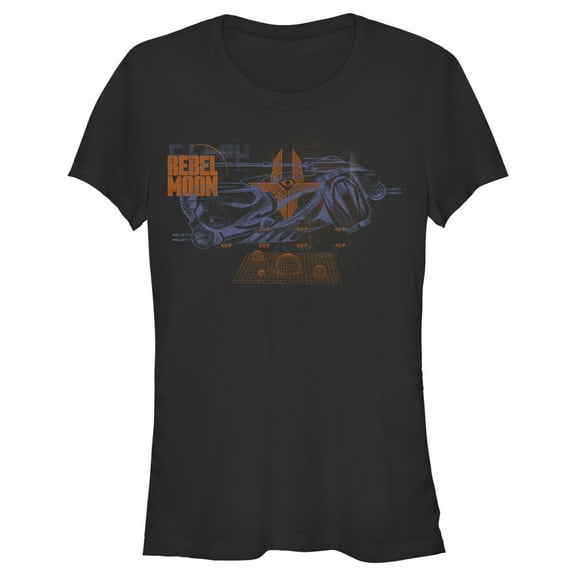 Junior's Rebel Moon Imperium Space Fighter Grid Graphic Tee Black Small