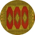 thumbnail image 1 of Ahgly Company Machine Washable Indoor Round Persian Yellow Traditional Area Rugs, 5' Round, 1 of 4