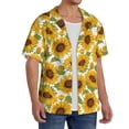 thumbnail image 2 of Goofa Sunflowers Printed Men's Casual Short-sleeved Shirt,Lightweight Breathable Button-down,Summer Casual men's top,Versatile Fashion shirt-Medium, 2 of 7