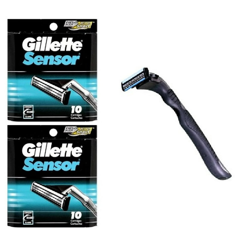 Compatible Razor Handle + Gillette Sensor Refill Razor Blade Cartridges