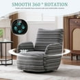 thumbnail image 5 of S-HOME Striped Fabric Armrest Swivel Chair in Elegant Sand-Rimmed Design, Perfect for Bedroom and Stylish Living Spaces，Dark Gray, 5 of 12