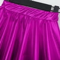 thumbnail image 5 of Xnihocha Ballet Dance Skater Skirt for Kids Girls Glossy Metallic High Waist Skorts Latin Jazz Dance Skirt Hot Pink XL, 5 of 7