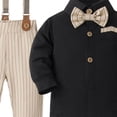 thumbnail image 4 of 6M Newborn Newborn Boy Outfit Gentleman Suit Long Sleeve Shirt Bag Hip Dress Suit Fall Winter 2PCS 6-12 Months 12-24 Months 2T 3T 4T 5T 6T 7T Gift Set, 4 of 4