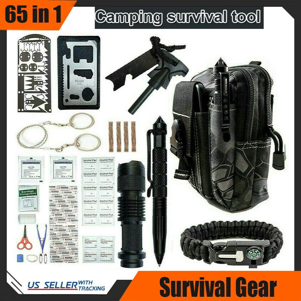 Details about   65 in 1 Outdoor Survival Kit Camping Tactical Emergency Hunting EDC Tools Set 