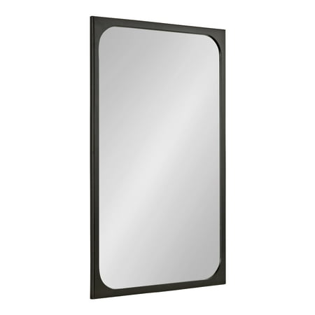 Kate and Laurel Kenai Modern Rectangle Wooden Wall Mirror 24 x 36 Black Decorative Wood Rectangular Mirror for Use as Bathroom Vanity Mirror or in Living Room Entryway or Bedroom
