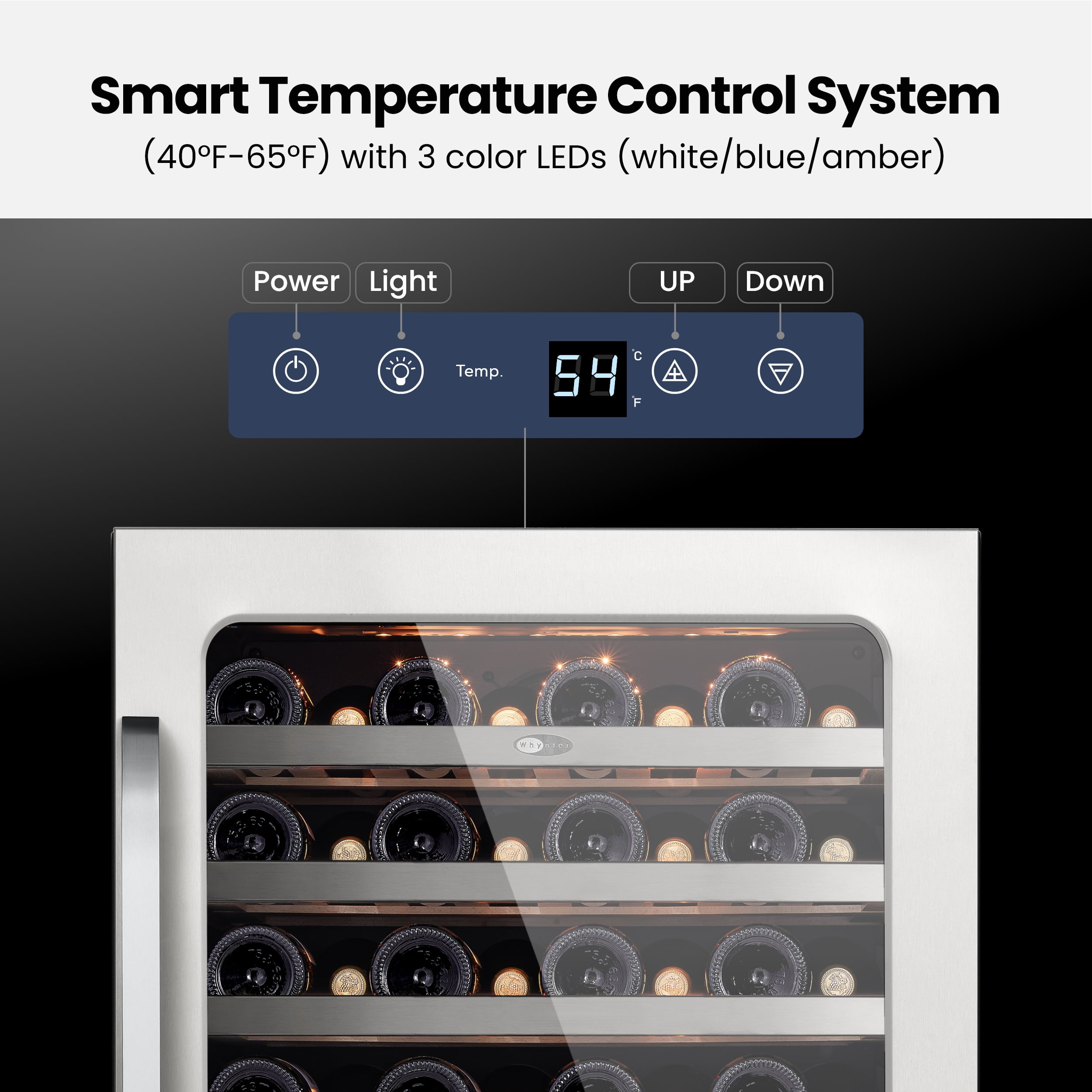 Whynter 24 inch Wine Cooler Refrigerator, 54 Bottle Wine Fridge with Stainless Steel Glass Door