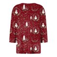 thumbnail image 5 of larppty Christmas Shirts for Women 3/4 Length Sleeve Tops Henley Neck T Shirts Festive Costume (Brick Red, L), 5 of 9