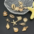 thumbnail image 2 of Gold-Tone Ocean Life Alloy Charms Assortment – Mixed Shell, Starfish & Conch Pendants for DIY Bracelet, Necklace & Beach Jewelry Making, 2 of 4