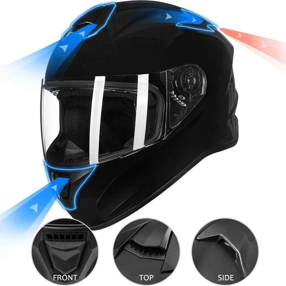 ILM Refurbished Full Face Motorcycle Helmet - Enlarged Air Vents, DOT, Adult