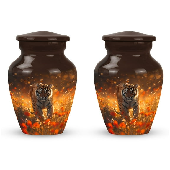 Sunset Tiger Solace - Keepsake For Ashes - Companion Urns For Adults - Ash Urns For Humans - Urns For Human Ashes Adult Female - Funeral Urns For Human Ashes Adult (Size-3inch,2pcs)