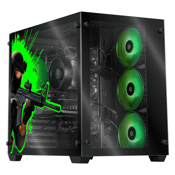 PC Gamer Xtreme PC Gaming NVIDIA GeForce RTX 5060 AMD Ryzen 7 5700 32GB SSD 1TB WIFI W10 Counter Strike Black gaming competitivo y streaming