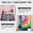 thumbnail image 6 of Colorful Tie Dye Pattern Apron-Garden Aprons for Women with Pockets-Cotton Linen Waterproof Kitchen Cooking Gardening Aprons Adjustable for Kitchen,Cooking,BBQ and Salon 33x27 Inch, 6 of 7
