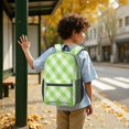 thumbnail image 6 of Green and White Checkered Pattern 17" School Backpacks for Teens,Waterproof Oxford Fabric,S-Shape Padded Straps for School,Travel,Hiking,Camping, 6 of 6