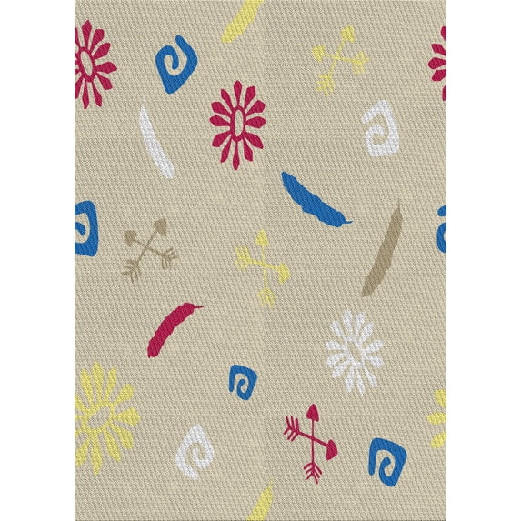 Ahgly Company Indoor Rectangle Patterned Khaki Green Novelty Area Rugs, 3' x 5'