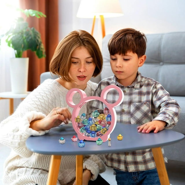Storage Containers Storage Device for Kids Tooth Fairy Keepsake ABS Material Memorial Teeth Holder with Colorful Mini Teeth Inside Family Room Bedroom