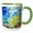Green/White, variant on 3drose, Colorful Abstract of Painter Palette, 11oz Two-tone Red Mug