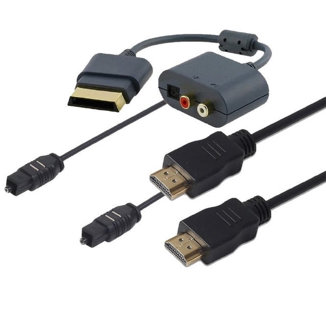 Fosmon RCA Audio Toslink Digital Optical Audio Adapter for Microsoft Xbox 360 Bundle