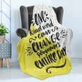 thumbnail image 4 of Saying Soft Flannel Fleece Throw Blanket, Memphis Style Iconic 90s Retro Design Kind Word Can Change Someones Entire Day, Cozy Plush for Indoor and Outdoor Use, 60" x 80", Multicolor, by Ambesonne, 4 of 5
