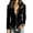 Black, variant on Sheghy Lapel Jacket for Women Solid Flap Pocket Zip Front Long Sleeve Fall Winter Black S