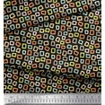 thumbnail image 2 of Soimoi Black Cotton Poplin Fabric Square Geometric Printed Fabric 1 Yard 42 Inch Wide, 2 of 3