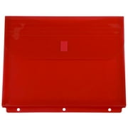 JAM Paper & Envelope Plastic 3 Hole Punch Envelopes, 9 1/2 x 11 1/2, Red, 12/Pack