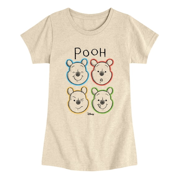 Winnie the Pooh - Colorful Faces - Youth Girls Fitted Short Sleeve T-Shirt