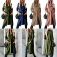 thumbnail image 2 of Womens Long Cardigans Cable Knitted Open Front Oversized Belted Solid Color Outerwear Sweater Coat Knitwear, 2 of 9