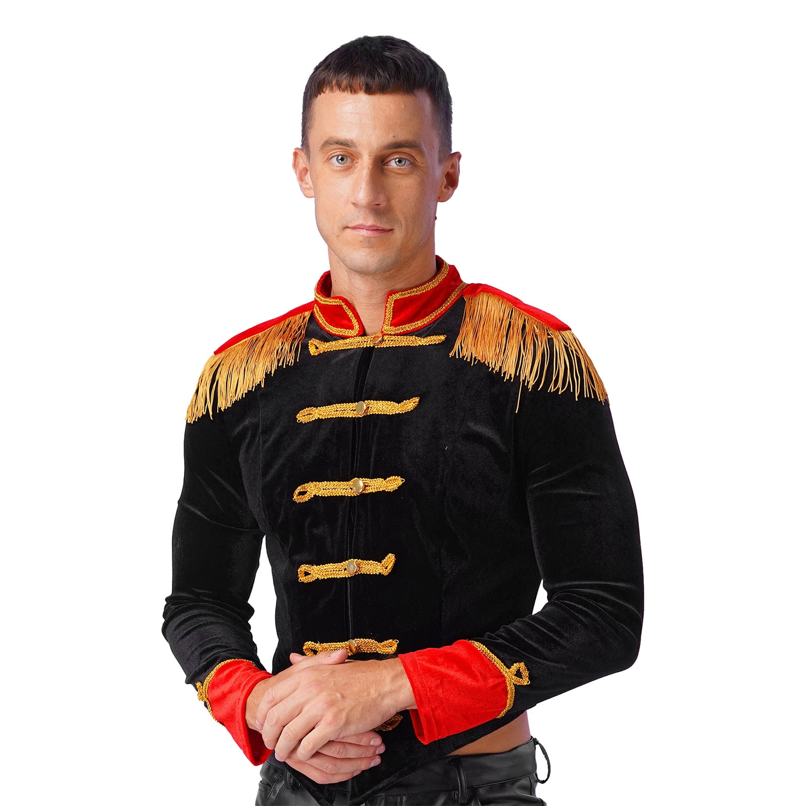 TiaoBug Men's Circus Ringmaster Costume Velvet Jacket Coat Carnival