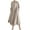 Beige, variant on Kmdttou New Women's Summer Medium Long Sleeved Solid Color Linen Round Neck Long Dress,Fashionable Casual Dresses for Women 2025