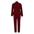 thumbnail image 6 of Women's Elegant Solid Color Suit Set Long Sleeve Cardigan Top with Pockets and Elastic Straight Leg Pants Wear, 6 of 6